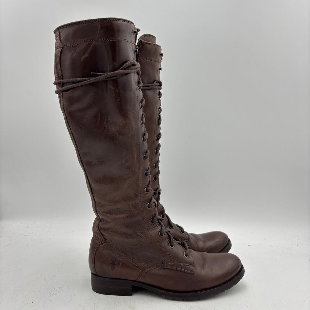 Frye Melissa Tall Lace Up Boots Women's 6.5B Zip Up Boho Indie Cottage - Picture 3 of 12